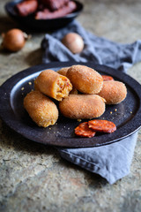 Chorizo croquettes - traditional Spanish food