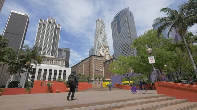 Skyscrapers seen from Pershing Square