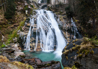 Waterfall in Bad Gastein, a little village in the alps during Winter