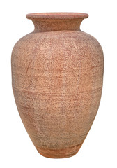 Terracotta pottery vase isolated on white
