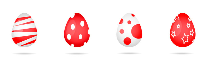 Easter eggs red vector set