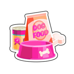 Dog food composition sticker