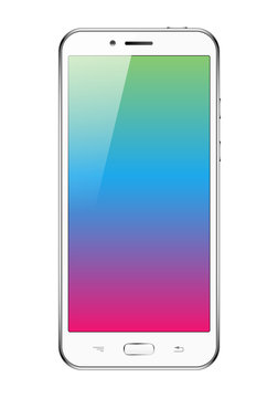 Smartphone white. To present your application and adaptive web - desing. Isolated on a white background.