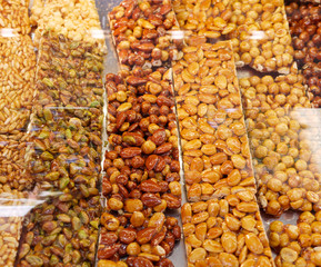 almond brittle in a market