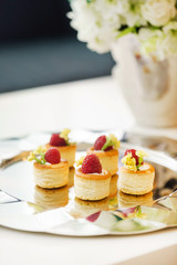 canape with raspberry