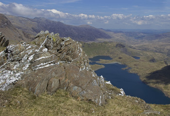 Veins of quartz near the summit of Snowdon
