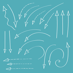 Set of hand drawn arrows made in vector. Collection of symbols for business design