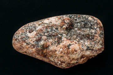 Natural mineral stone isolated on black background
