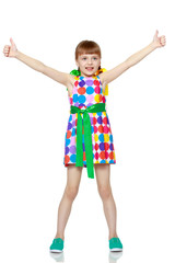 Little girl gesticulating.