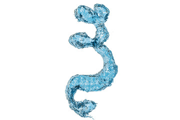 Water Greek letter xi, 3D rendering