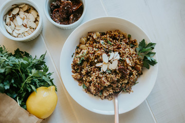 Sun-dried  Tomato Lemon Almod Quinoa Salad