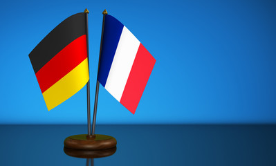 Germany France Desk Flag