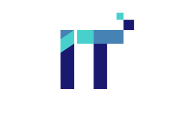 IT Digital Ribbon Letter Logo 