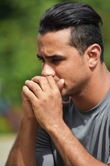 Naklejka premium Depressed Athletic Man
