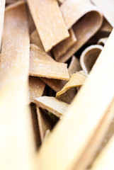Homemade dried pasta on display at Troy NY Farmer's Market