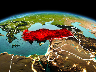 Turkey on planet Earth in space