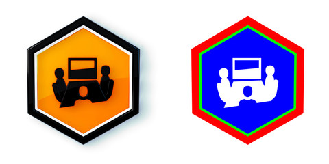 Ikona sześciobok 3D sześciokąt © vempireart