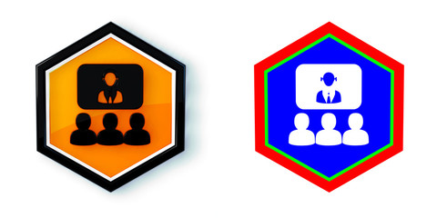 Ikona sześciobok 3D sześciokąt © vempireart