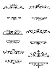 Vintage vector swirl frame set