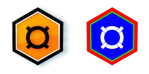 Ikona sześciobok 3D sześciokąt