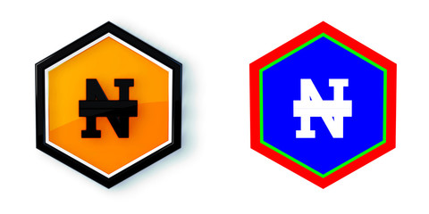 Fototapeta premium Ikona sześciobok 3D sześciokąt