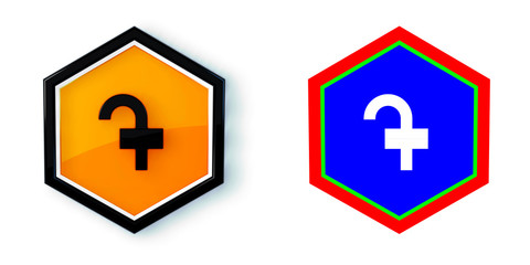 Ikona sześciobok 3D sześciokąt