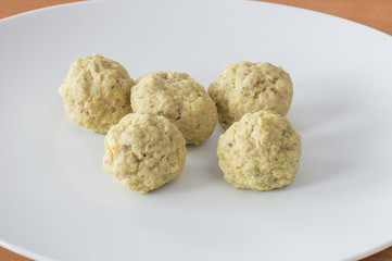 Coocked Polish traditional meatball called in Poland as pulpety or klopsy or pulpeciki.