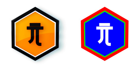 Fototapeta premium Ikona sześciobok 3D sześciokąt