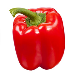 Red bell pepper isolated on white background