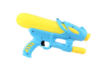Plastic water gun isolated on white background