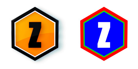 Ikona sześciobok 3D sześciokąt © vempireart