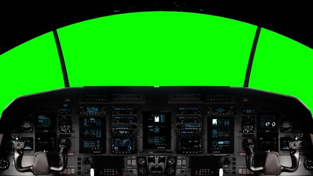 Futuristic Spaceship Cockpit on a Green Screen