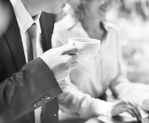 Business people drinking some beverage