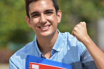 Successful Youthful Colombian Male Student