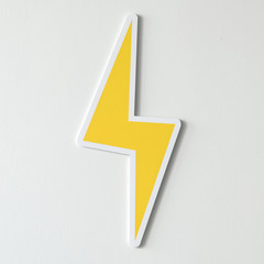 Yellow electric lightning bolt icon