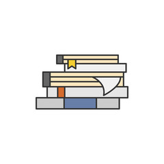 Drawing of books on the table