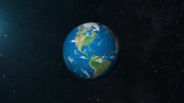 An Earth zoom satellite view to United States of America and surrounding countries.  	