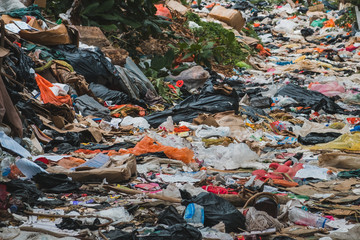 trash closeup, garbage dump, waste desposit - environmental pollution