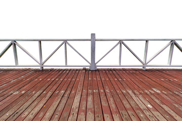 wooden footbridge isolated on am  isolated white background
