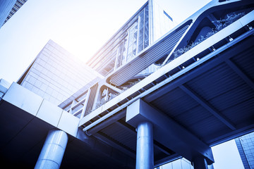 The front square of the modern office building in Shanghai financial district
