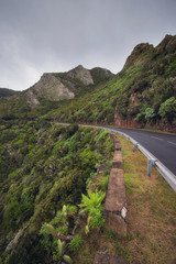 Fototapeta na wymiar road in Anaga mountains in Tenerife island, Canary islands, Spain.