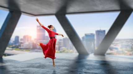 Dance is her passion. Mixed media