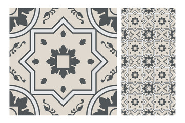 Obraz premium vintage tiles patterns antique seamless design in Vector illustration