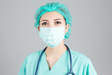 beautiful young doctor surgeon