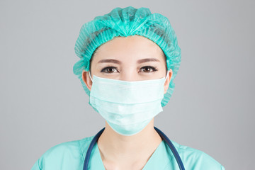 beautiful young doctor surgeon