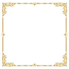 Frame and borders, Square frame, Golden frame, Vector illustration