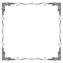 Frame and borders , Square frame , Black and white, Vector illustration