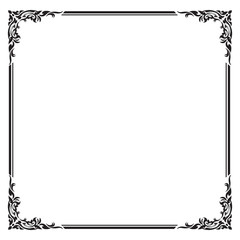 Frame and borders , Square frame , Black and white, Vector illustration - 197578072