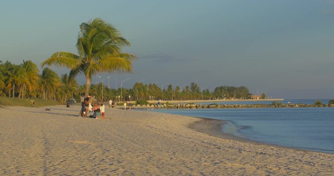 Beach and waves reaching the shore