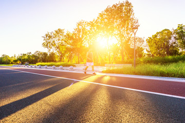 runer running on the road